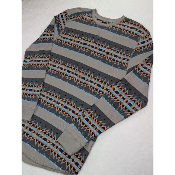 Volcom Size XL Striper Crew Thermal Long Sleeve Gray,Blue,Orange,Black - Picture 3 of 11